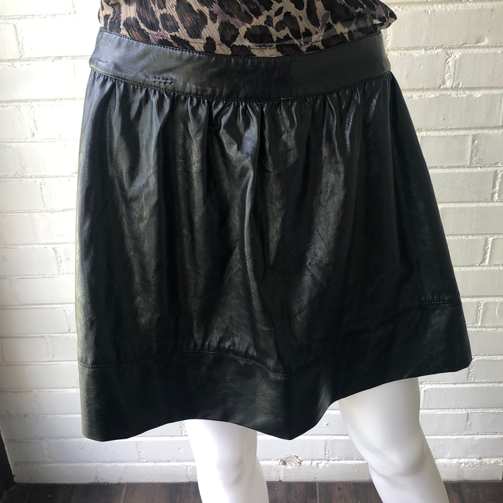 Black leatherette mini skirt